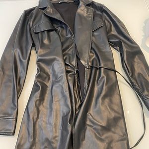 zara leather wrap dress size XS